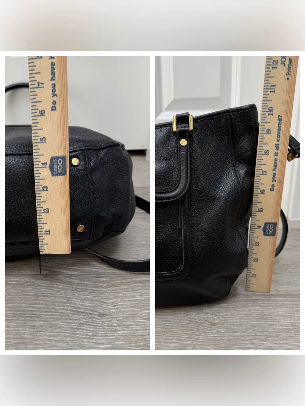 TORY BURCH AMANDA CLASSIC HOBO SATCHEL CROSSBODY HANDBAG BLACK PEBBLED LEATHER